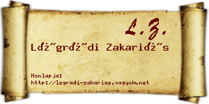 Légrádi Zakariás névjegykártya